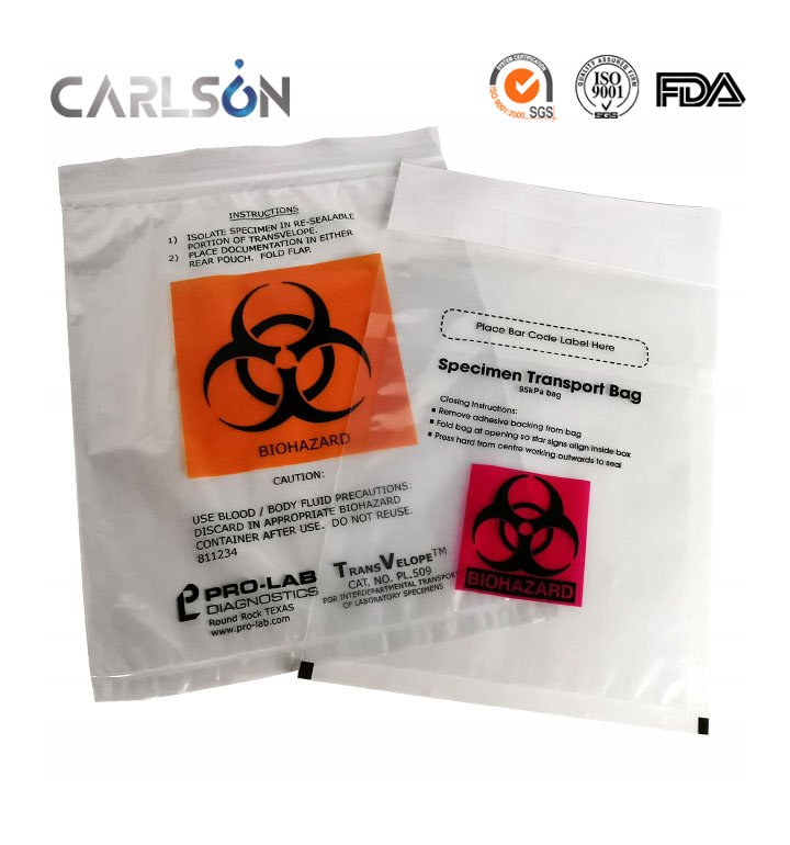 Specimen Transport Bags Biohazard Bag_95kpa specimen bag_transport bag_Qingdao Carlson